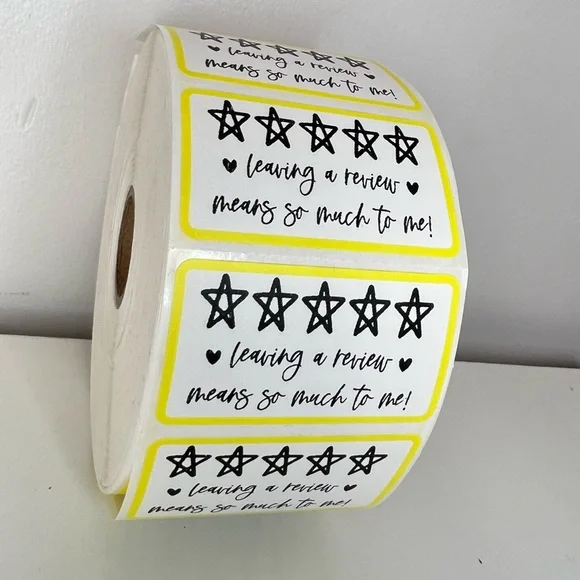 Leave a review stickers | 100 Thank you stickers  Packaging Supplies NEW - Picture 4 of 12